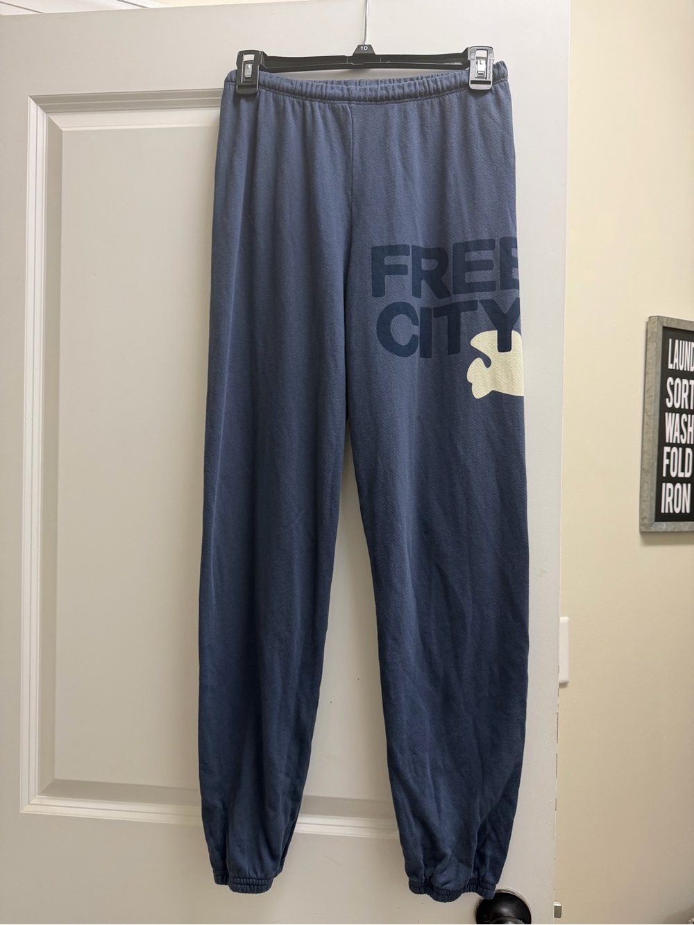 Freecity Navy Blue Logo Sweatpants XS